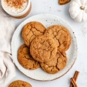 pumpkin snickerdoodles on a plate