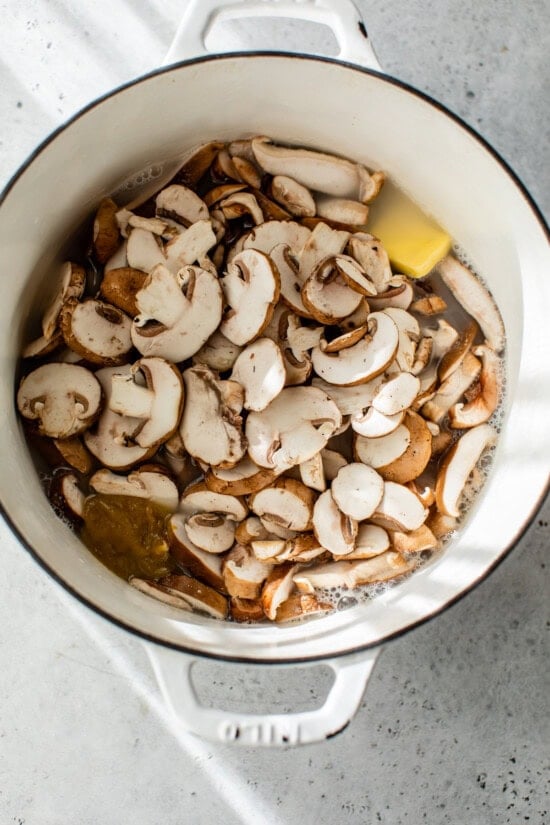 Add mushrooms to the pot