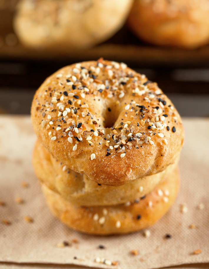 Homemade Everything Bagels (2 Ingredient Recipe)