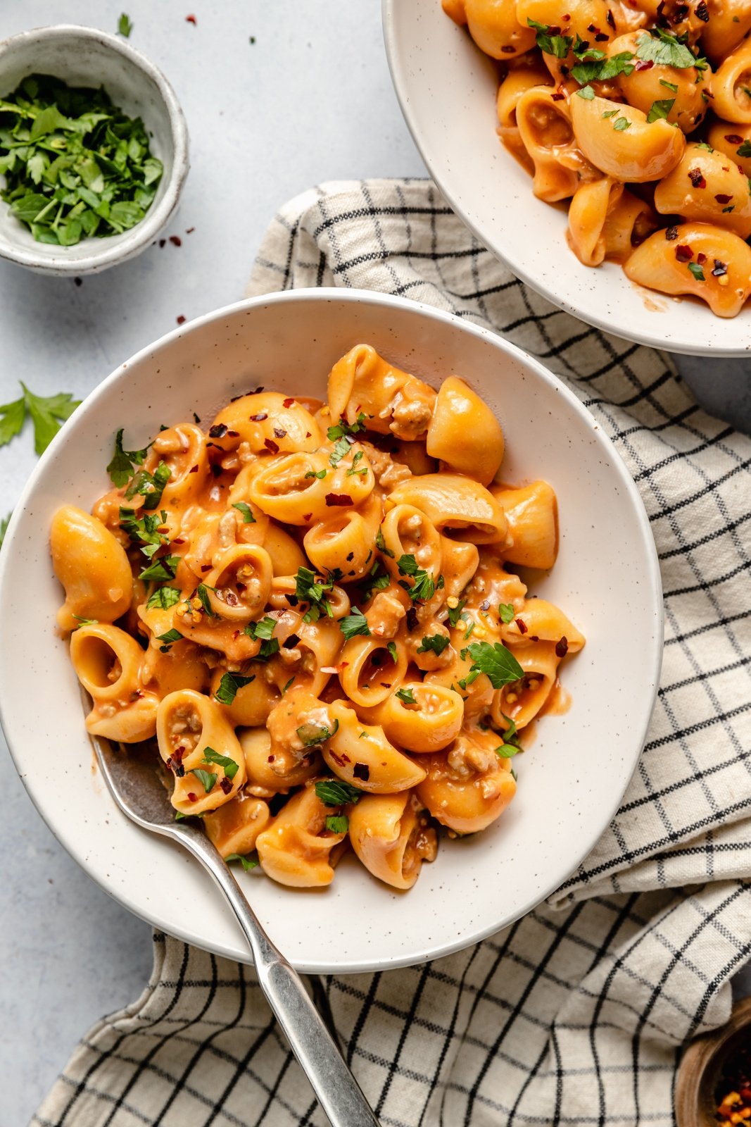 homemade hamburger helper in a bowl