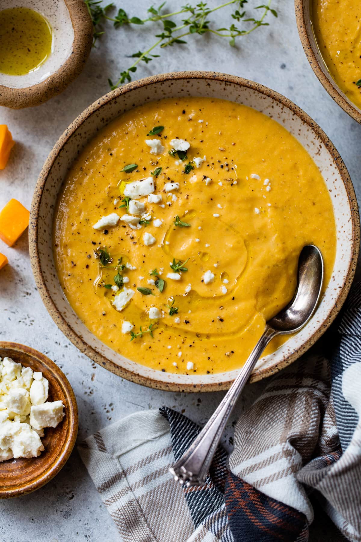 Roasted Butternut Squash Feta Soup