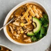 healthy white chicken chili in a bowl