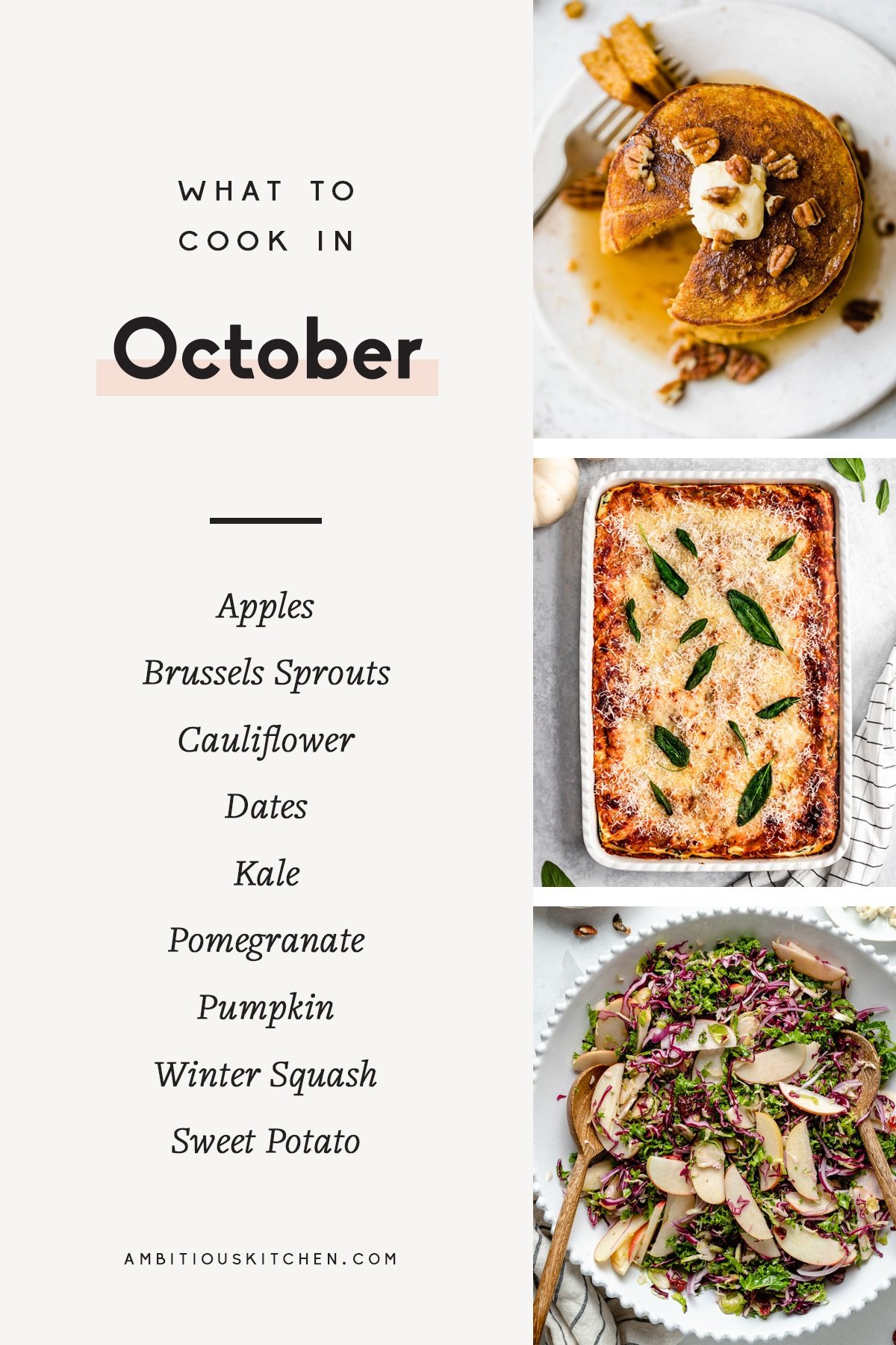 collage of recipes to cook in october with text overlay