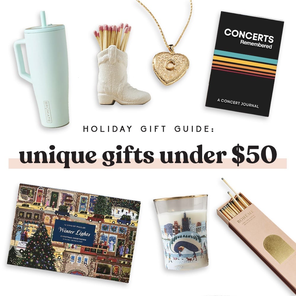 collage of gifts under $50