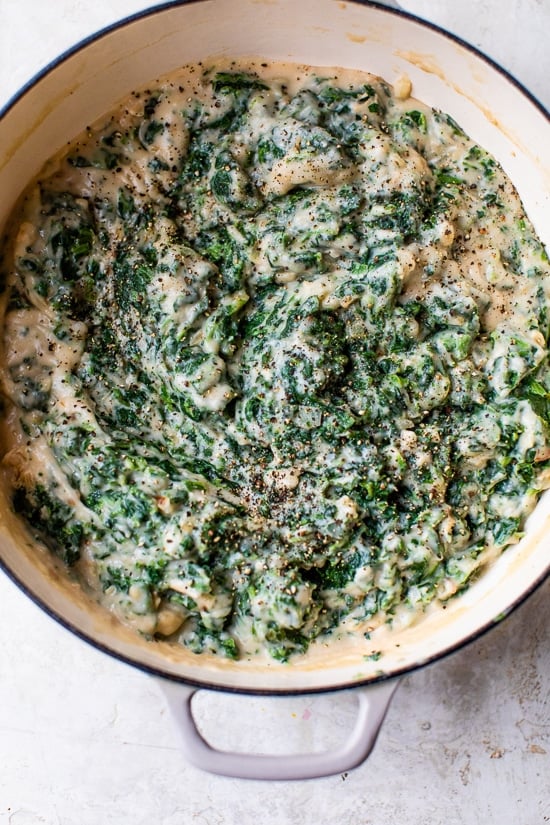 Spinach in cream sauce