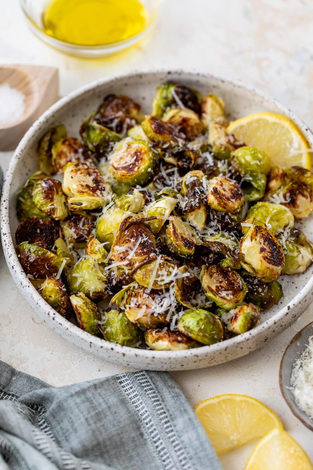 Roasted Brussels Sprouts with parmesan and lemon