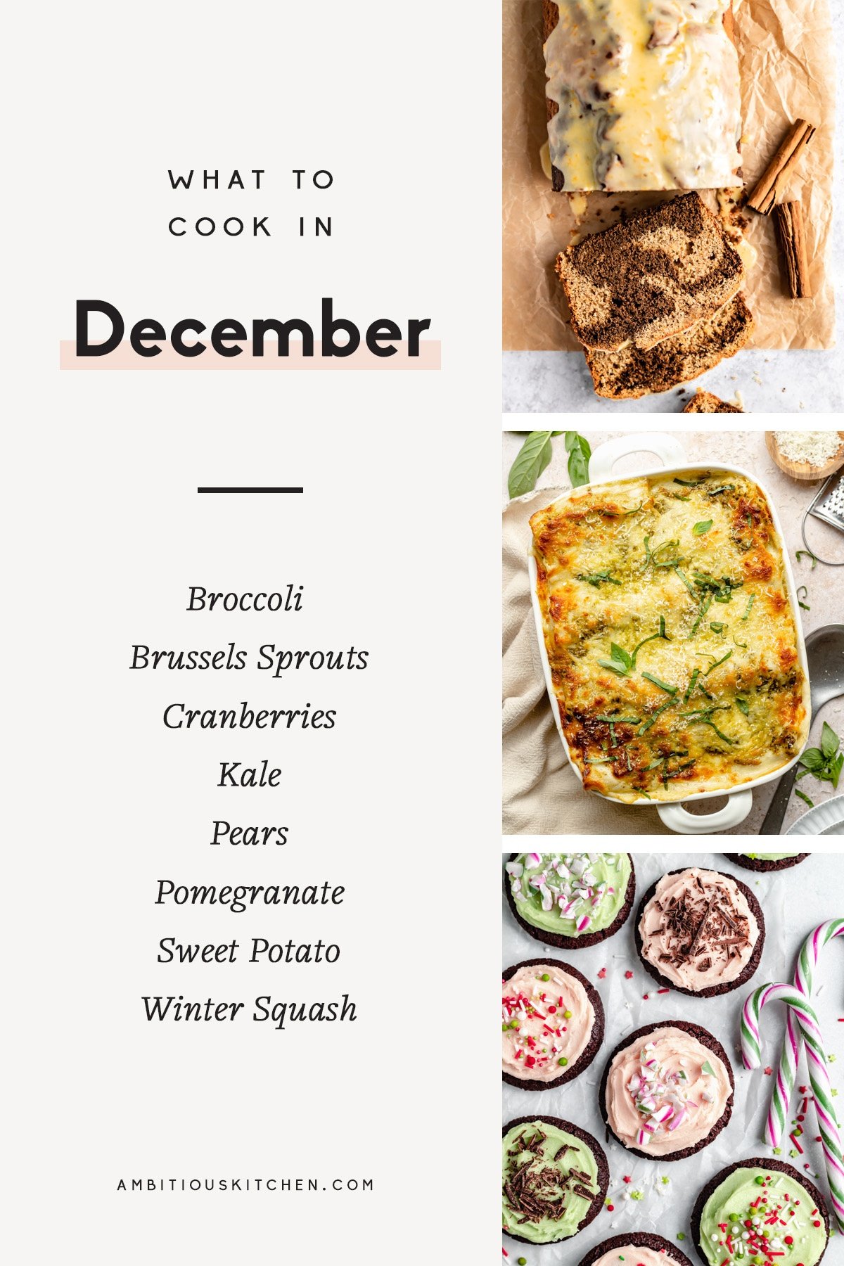 collage of recipes to cook in December