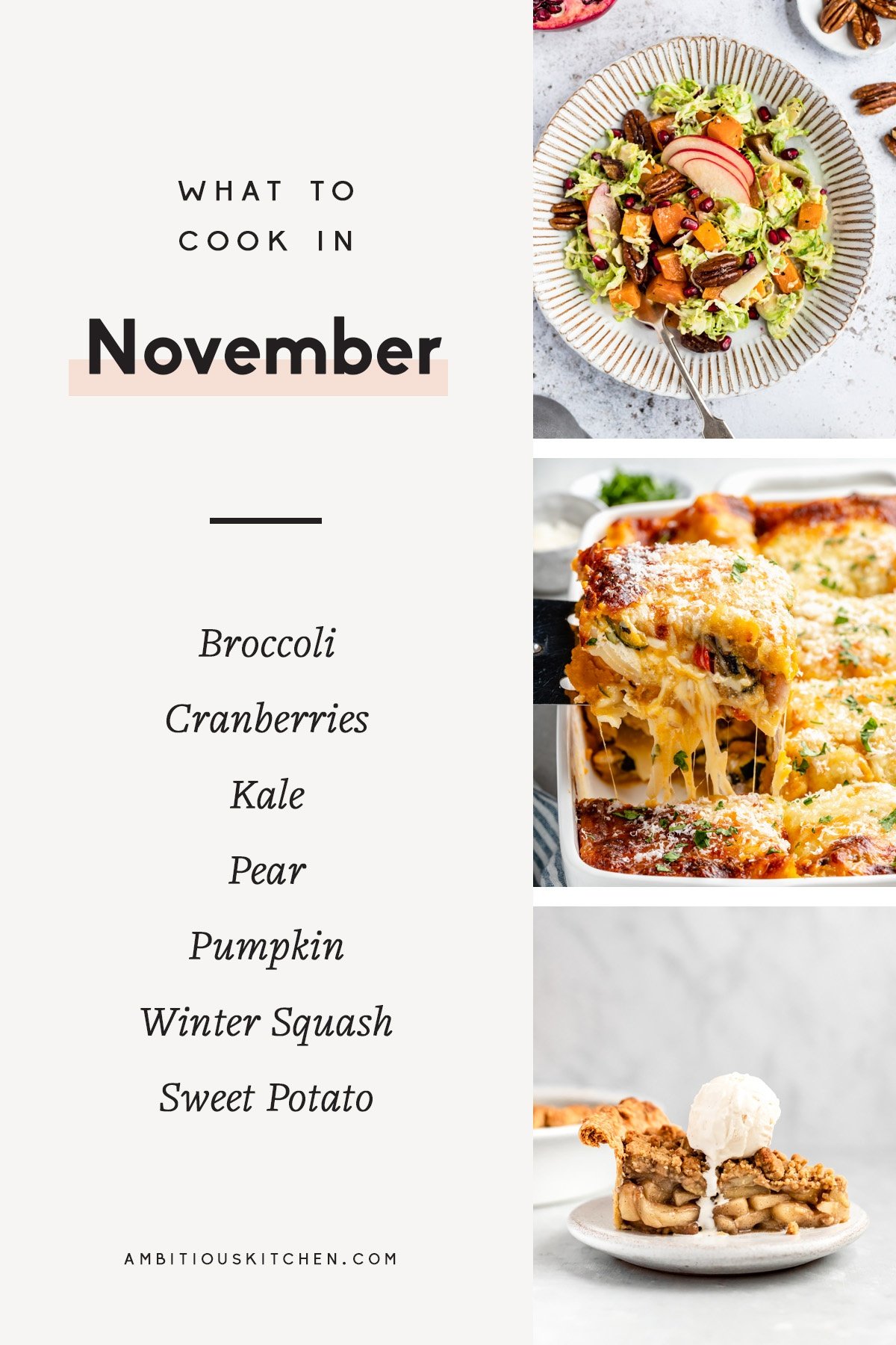 collage of recipes to cook in November