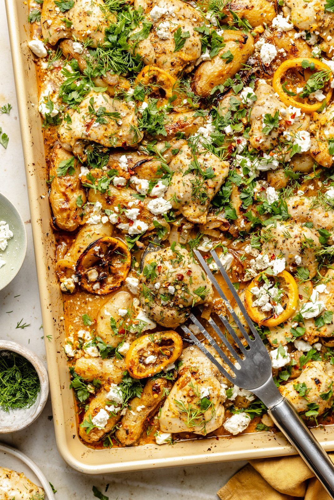sheet pan garlic lemon chicken and potatoes