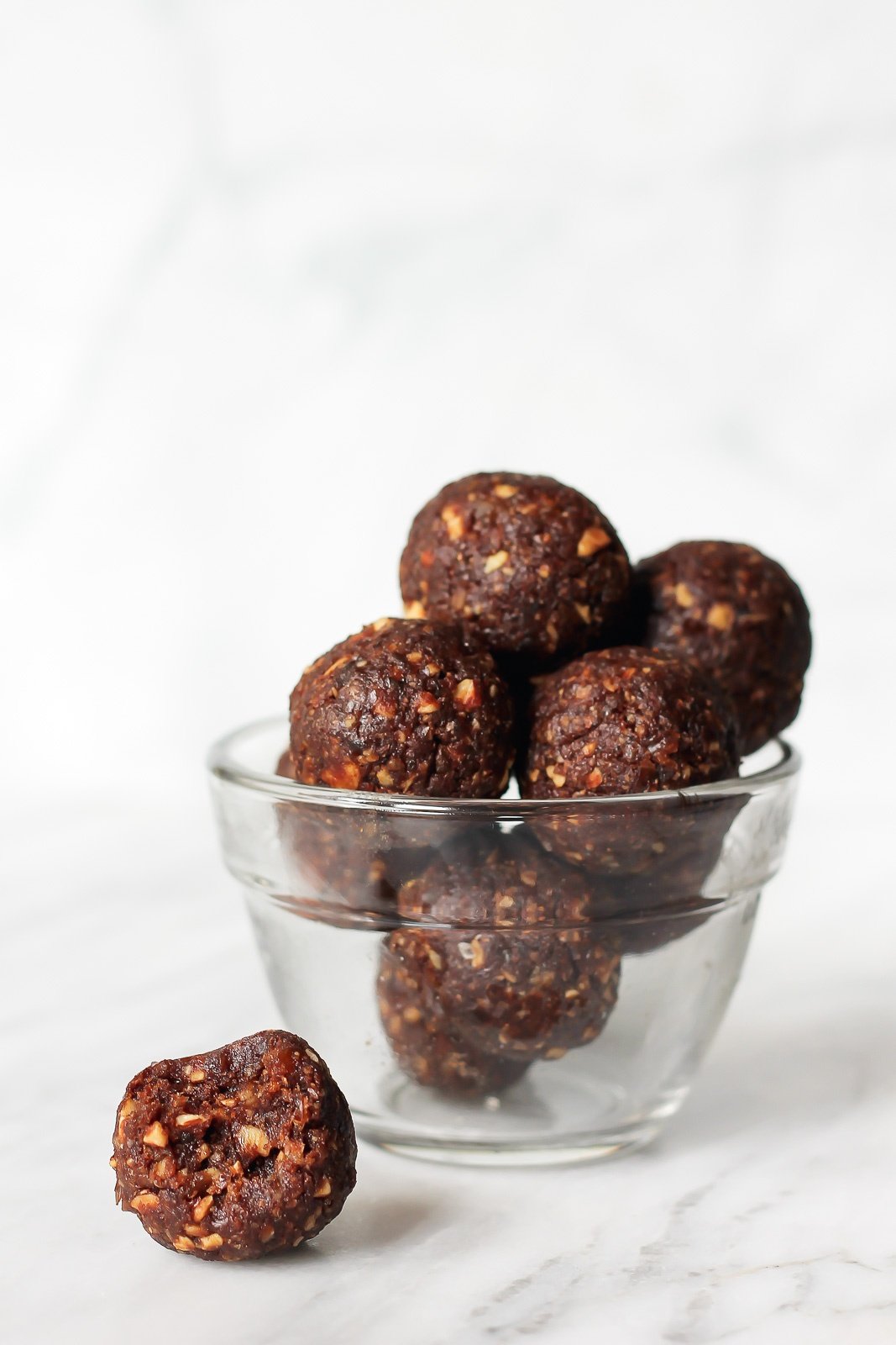 brownie energy bites in a bowl
