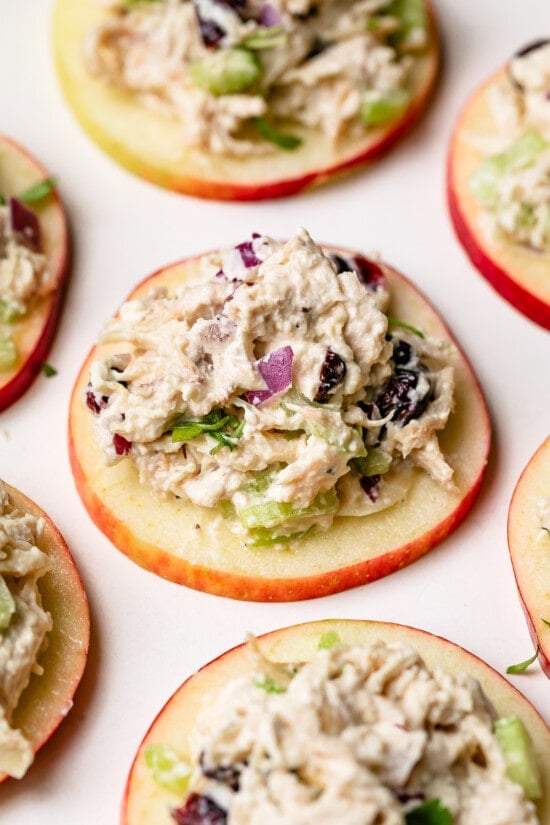 Cranberry Chicken Salad on Apple Slices