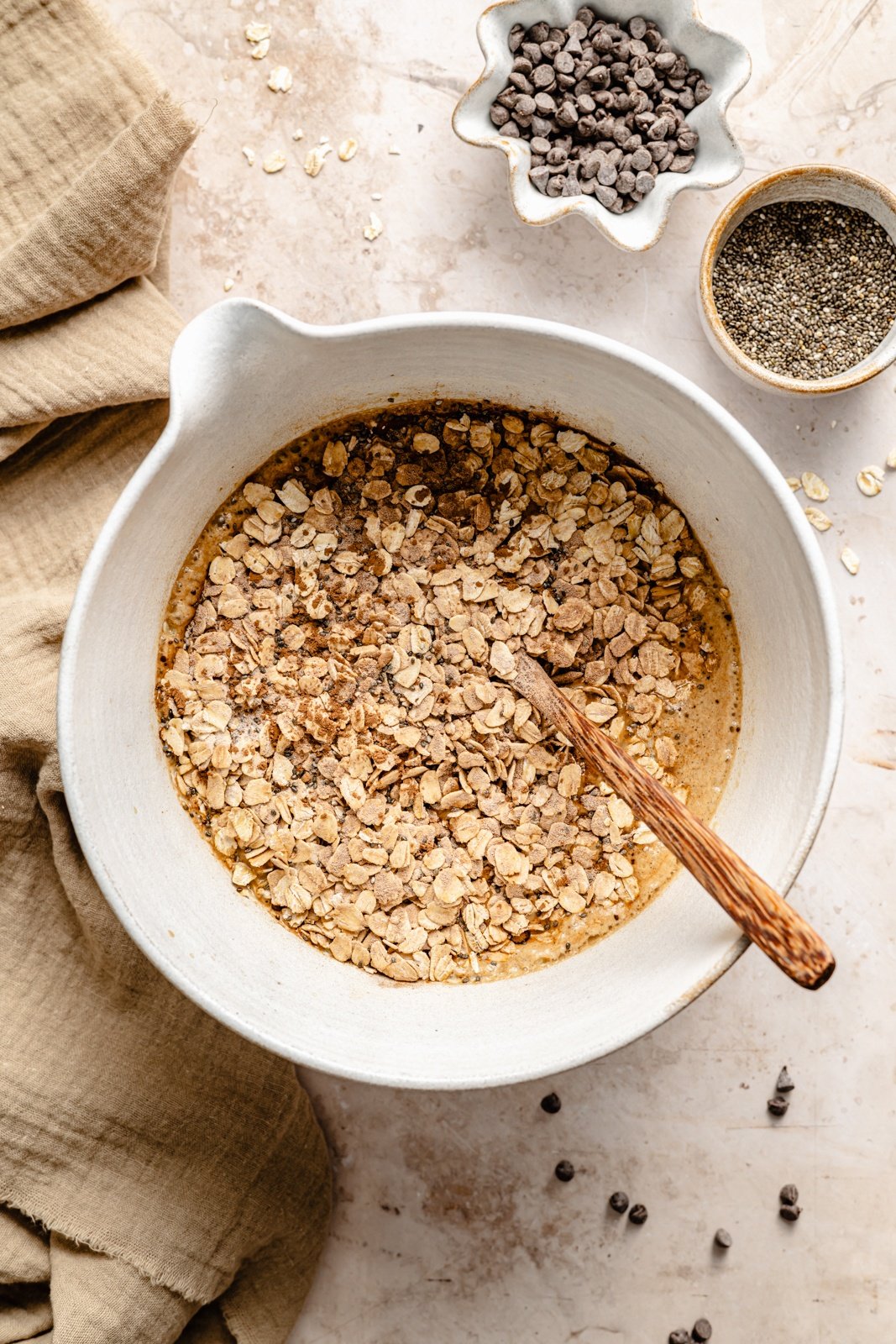 mixing ingredients for easy coffee overnight oats