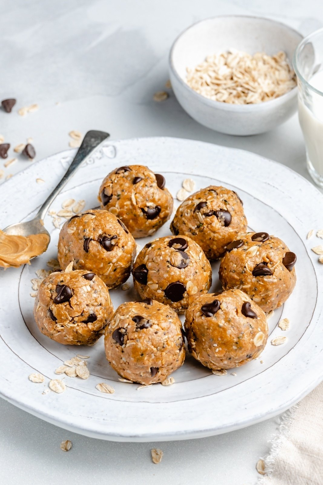 lactation energy bites on a plate