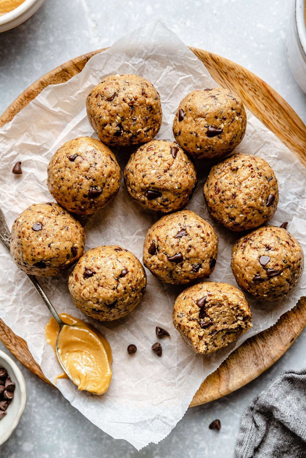 peanut butter energy bites on a plate