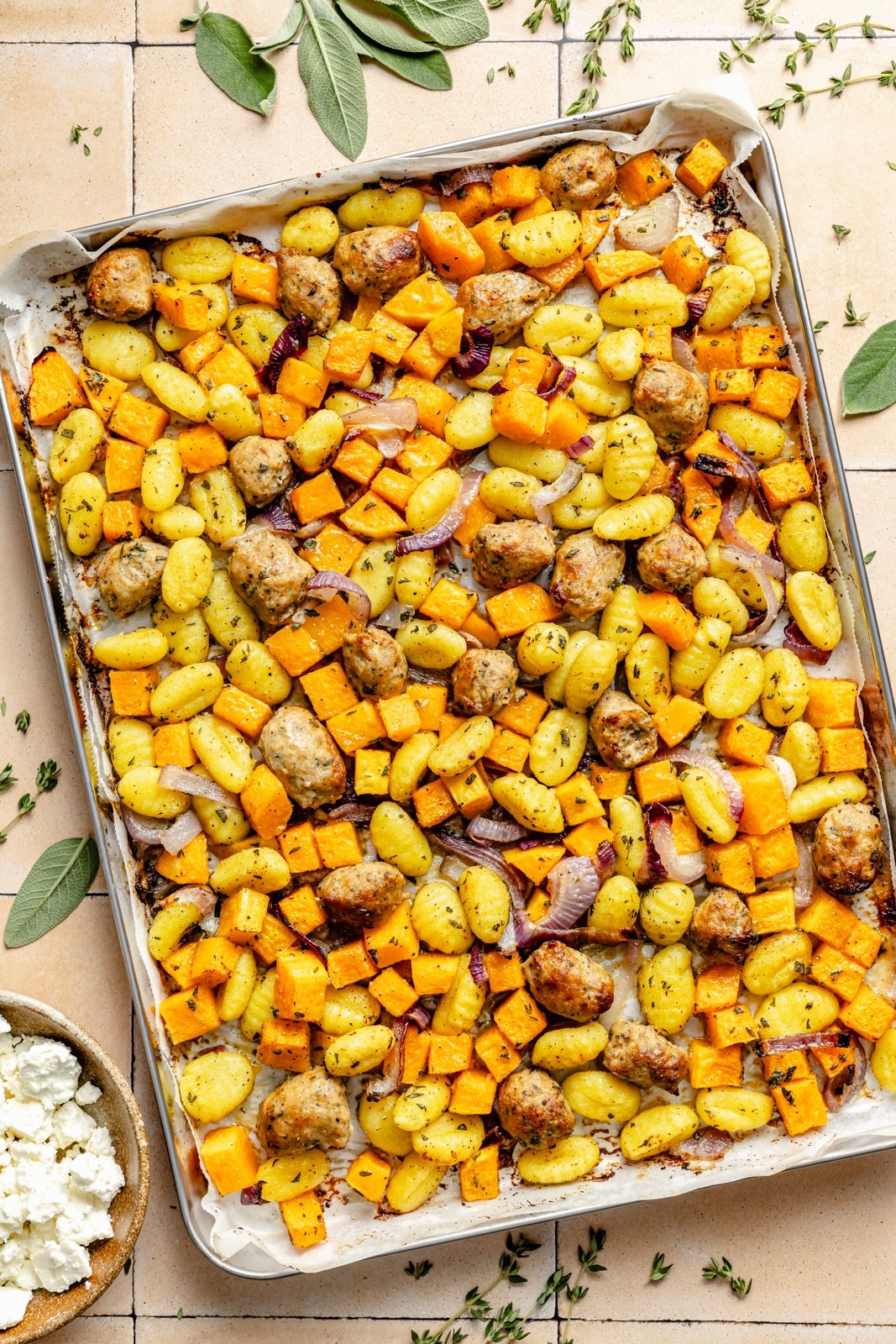 one pan butternut squash gnocchi with sausage