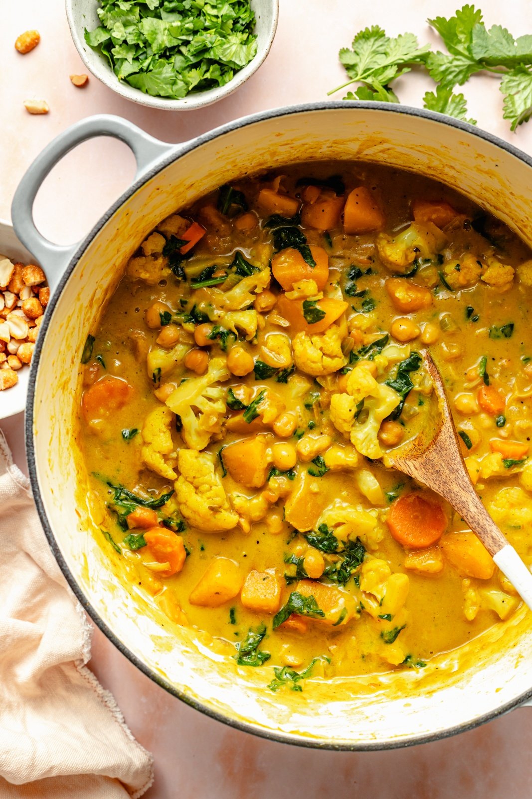 butternut squash curry in a pot