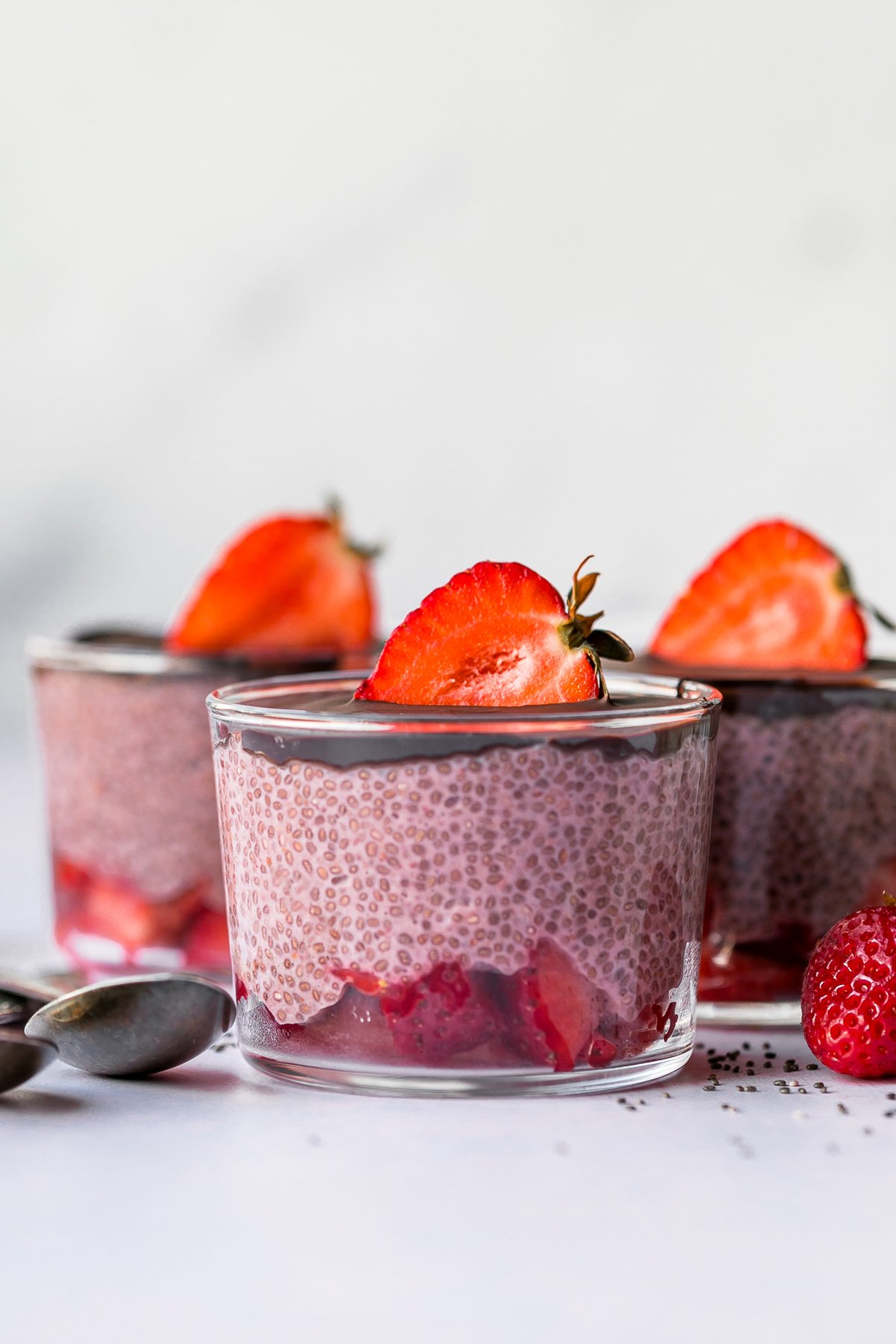Chocolate Covered Strawberry Chia Pudding