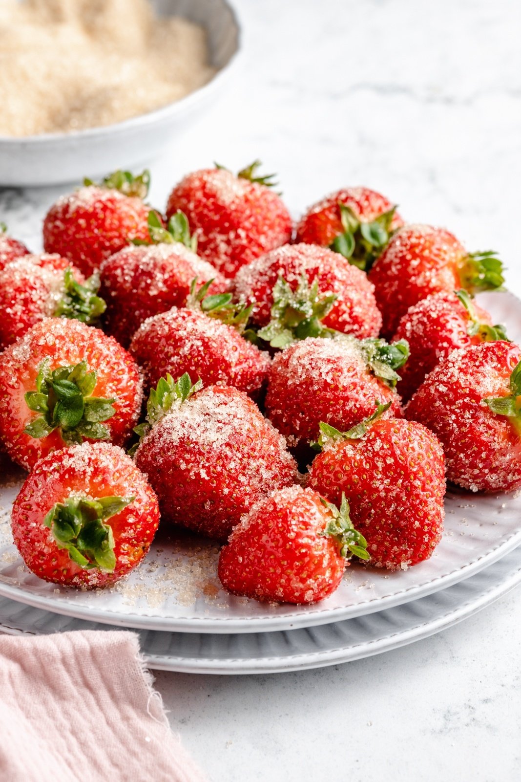 drunken strawberries on a plate