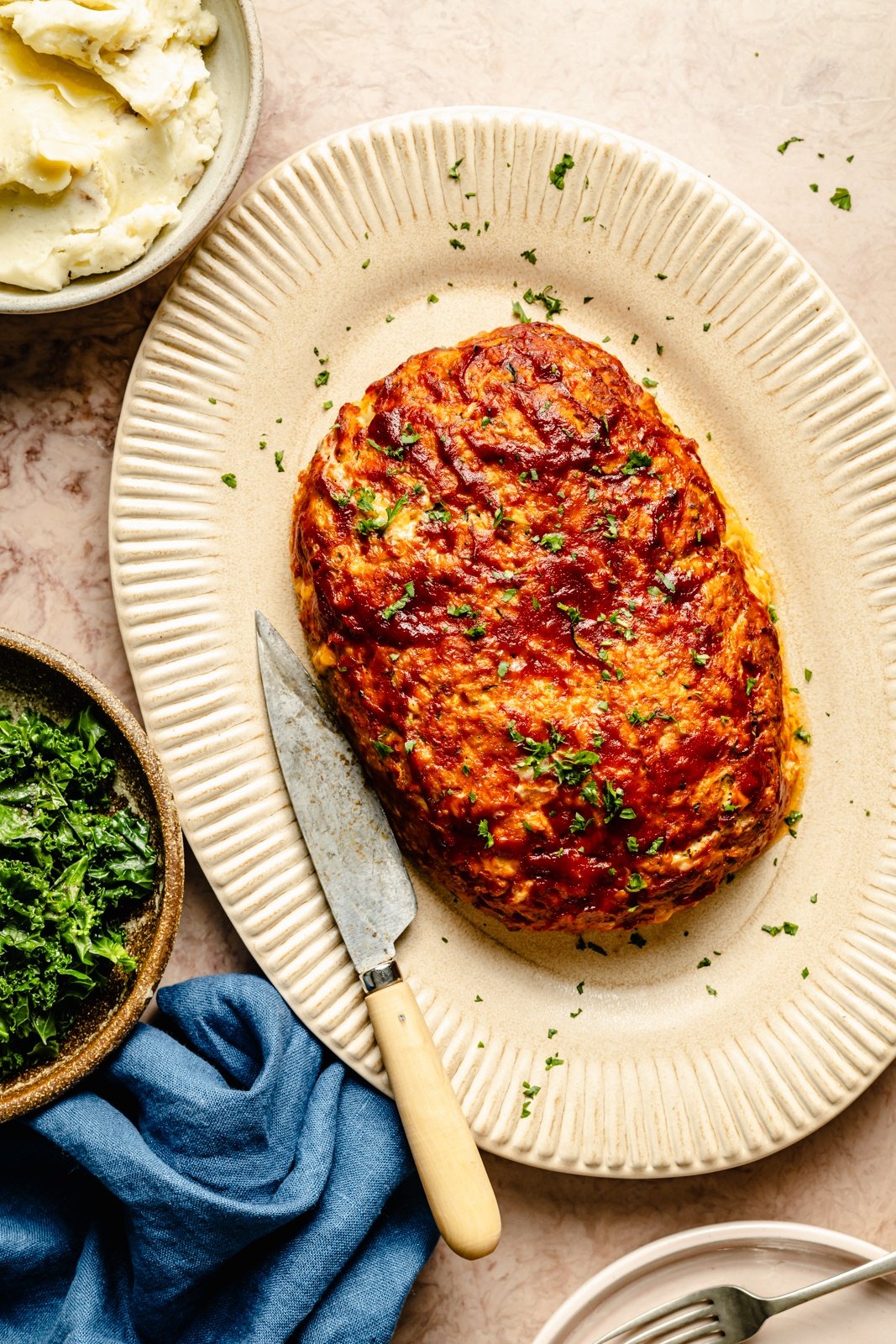 the best chicken meatloaf on a plate