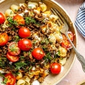viral Turkish pasta in a bowl
