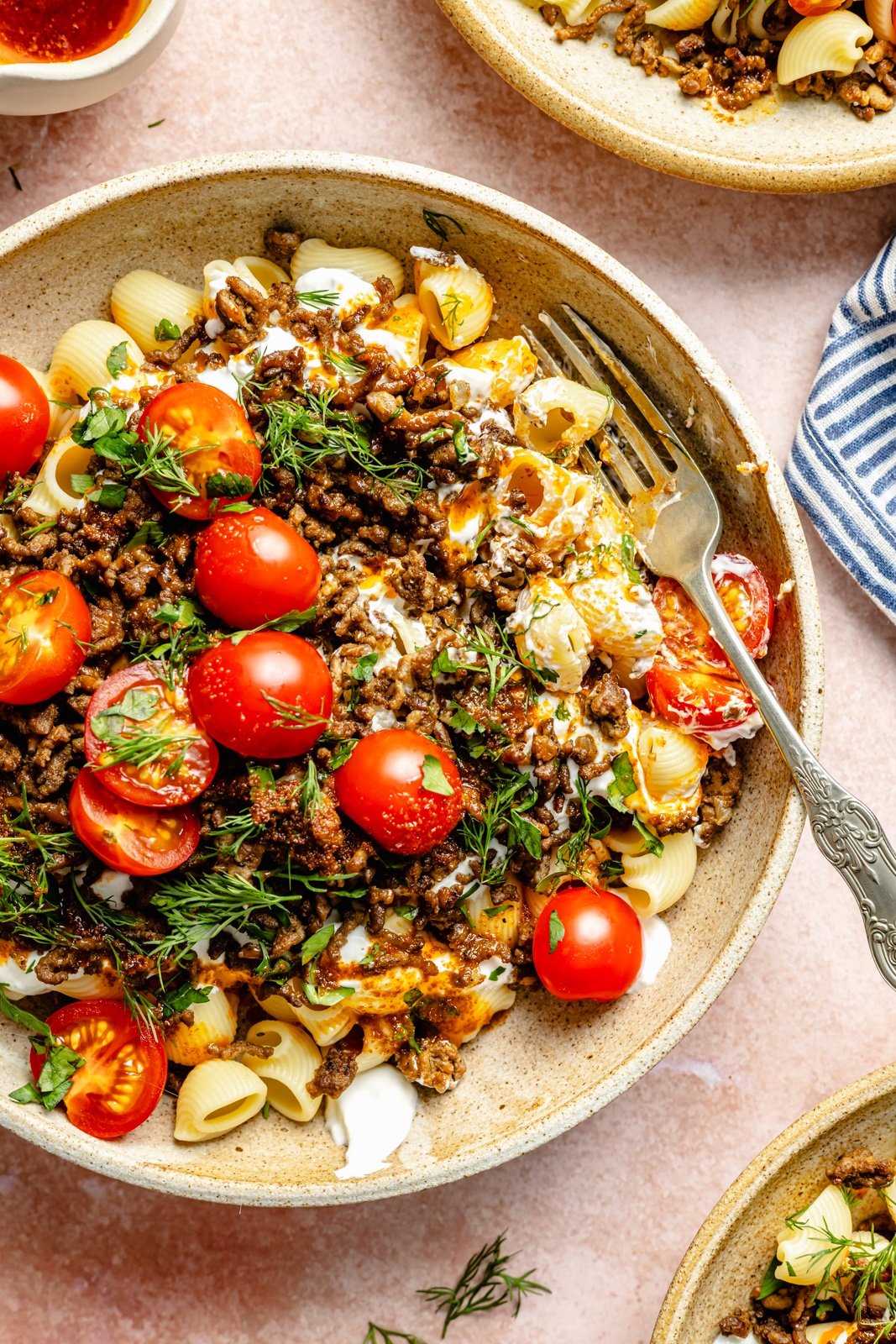 viral Turkish pasta in a bowl