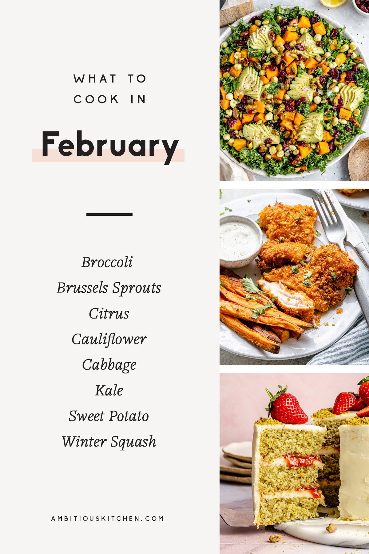 collage of recipes to cook in February