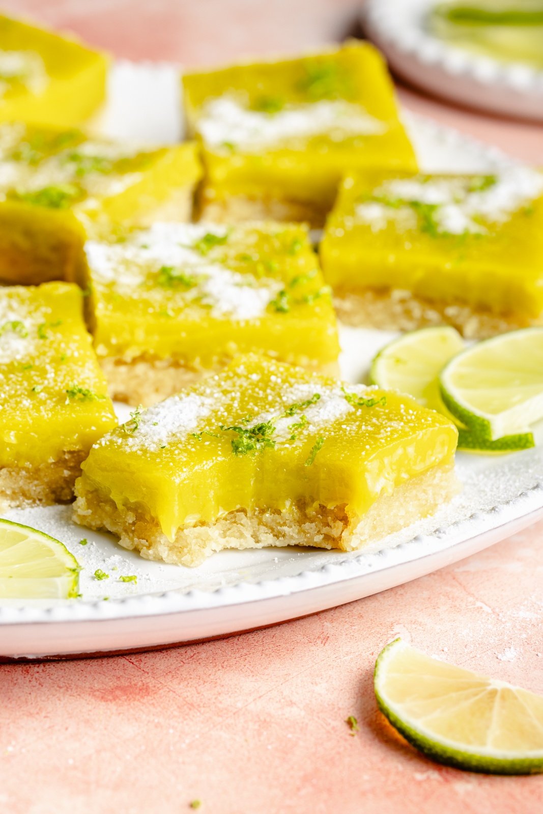 lime bars on a plate