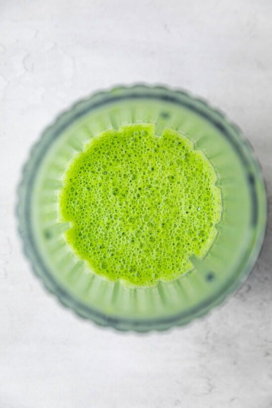 Blend the peas
