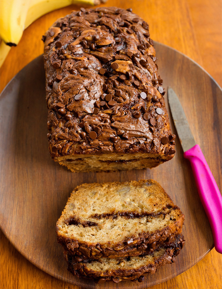 Chocolate Hazelnut Nutella Banana Bread Recipe