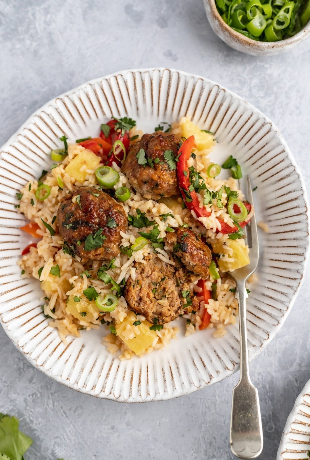 firecracker chicken meatballs on a plate