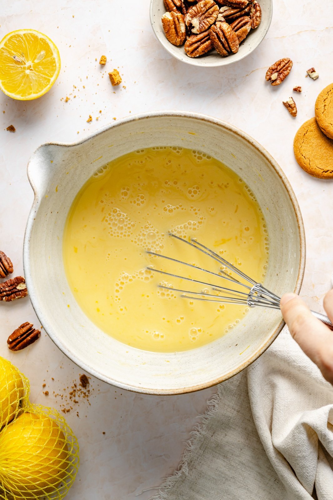 whisking filling for the best lemon cream pie recipe