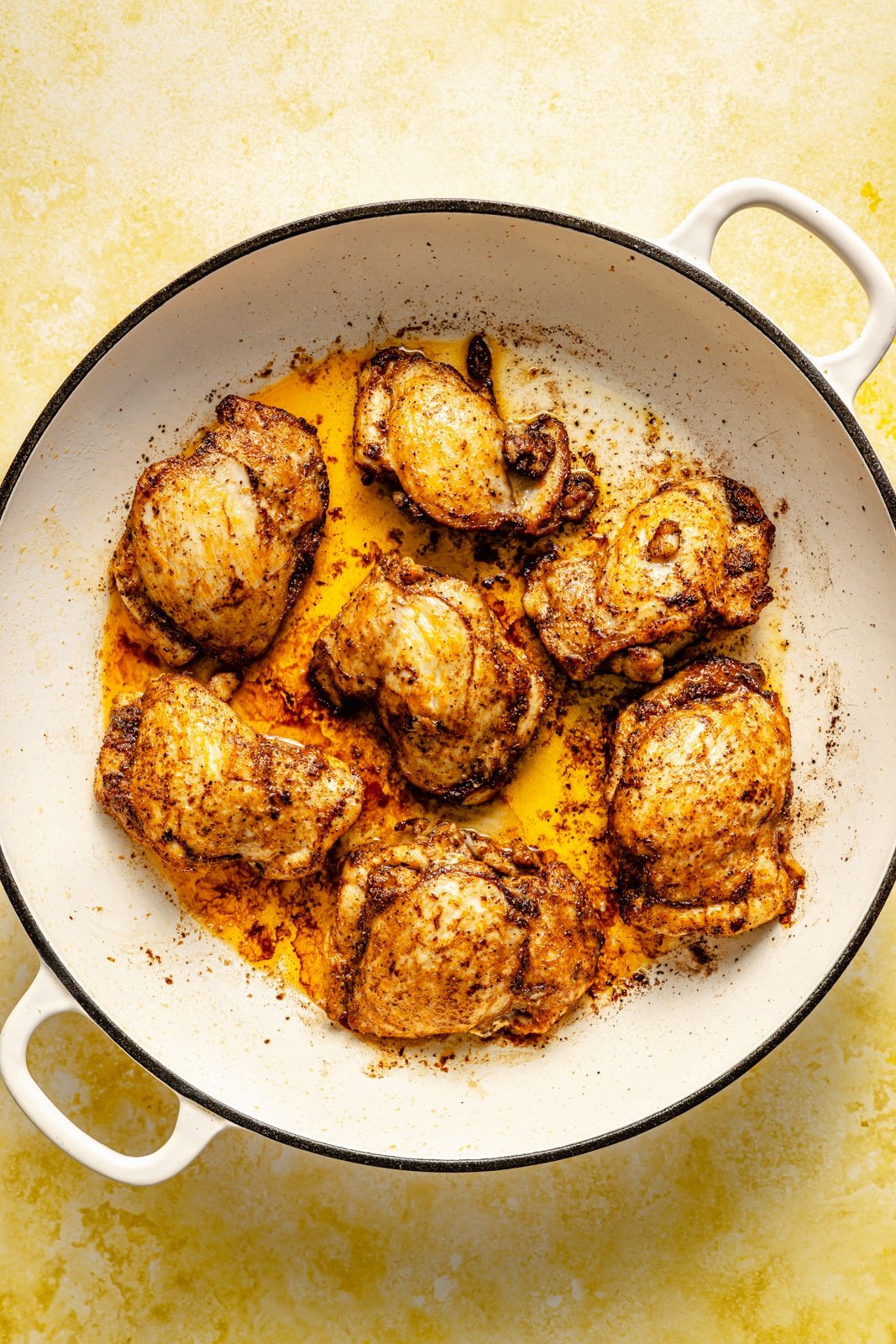 cooking chicken for a one pan fajita chicken and rice skillet
