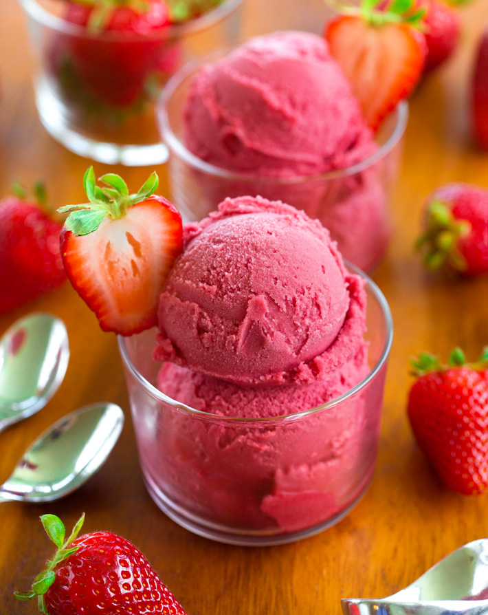 The Best Strawberry Sorbet