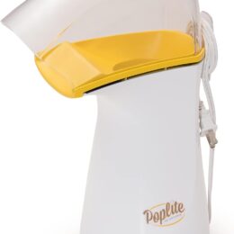 yellow and white hot air popcorn popper