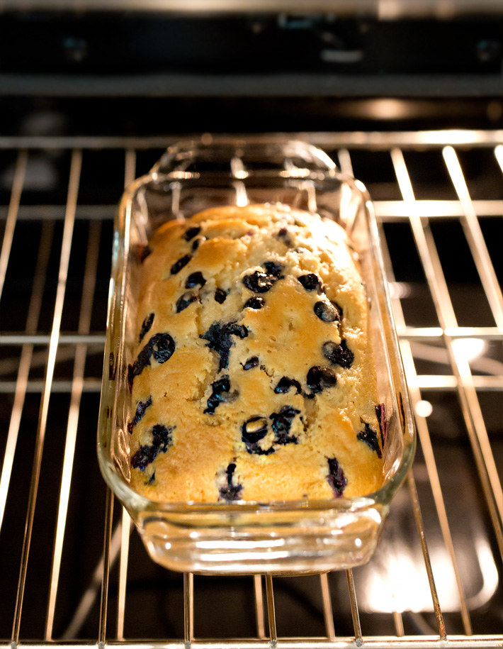 Blueberry Cake Bread In Oven